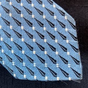 Vintage MCM Pilgrim Men’s Skinny Tie - blue, black and white